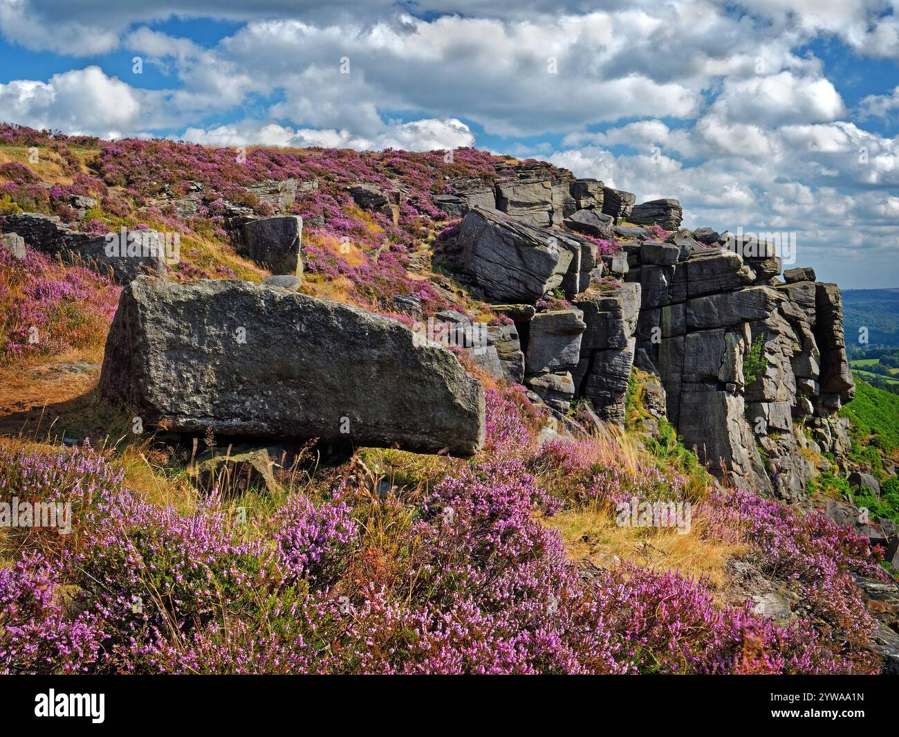 Großbritannien, Derbyshire, Peak District, Bamford Edge. Stockfoto