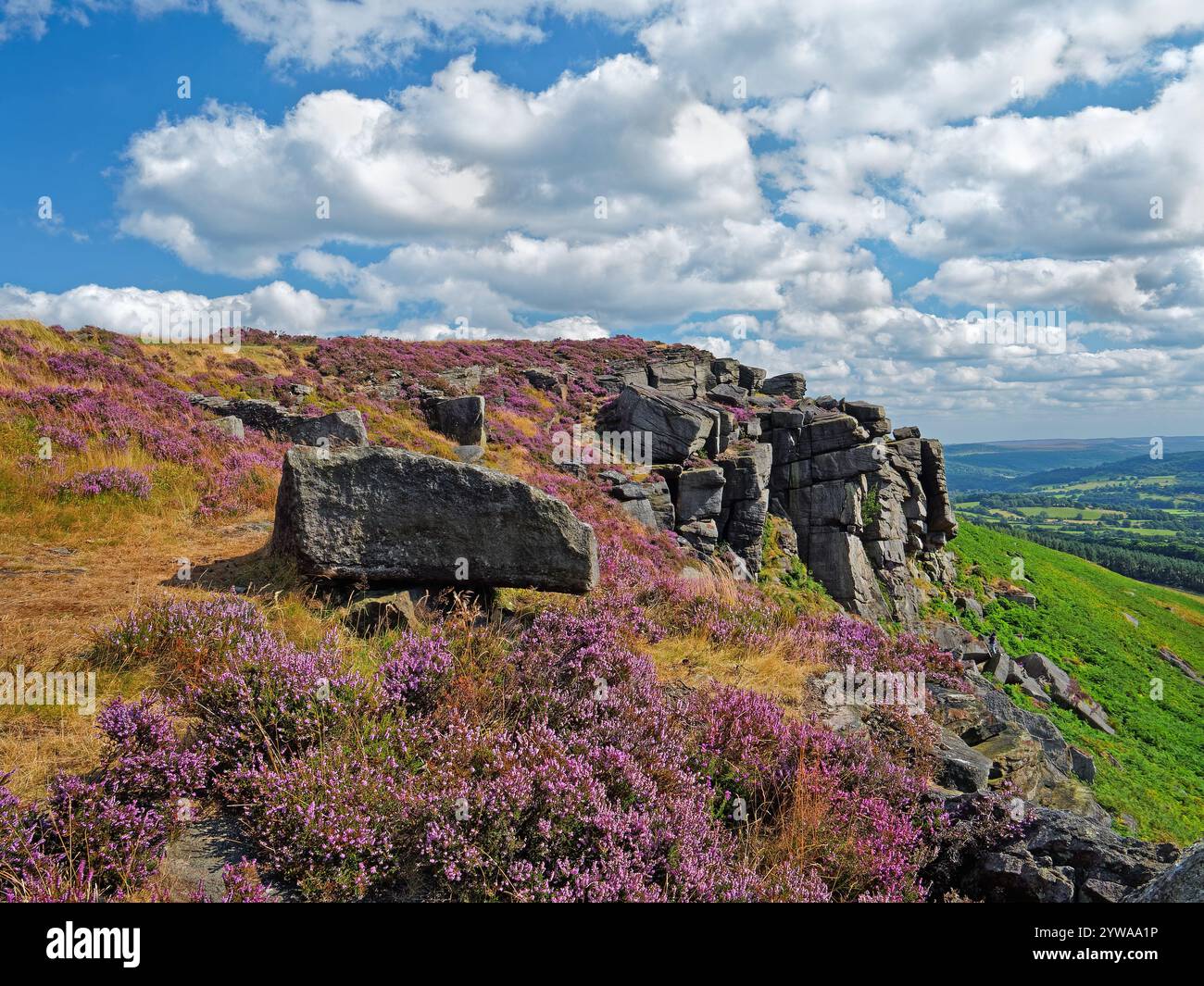 Großbritannien, Derbyshire, Peak District, Bamford Edge. Stockfoto