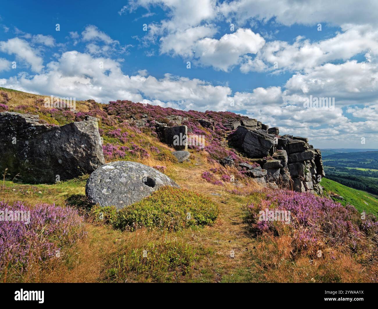 Großbritannien, Derbyshire, Peak District, Bamford Edge. Stockfoto
