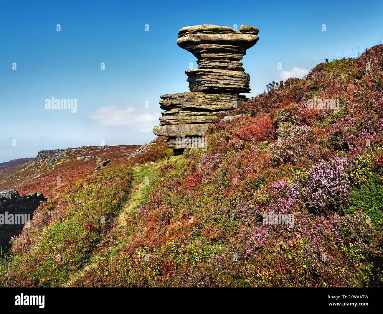 Großbritannien, Derbyshire, Peak District, Derwent Edge, Salt Cellar. Stockfoto