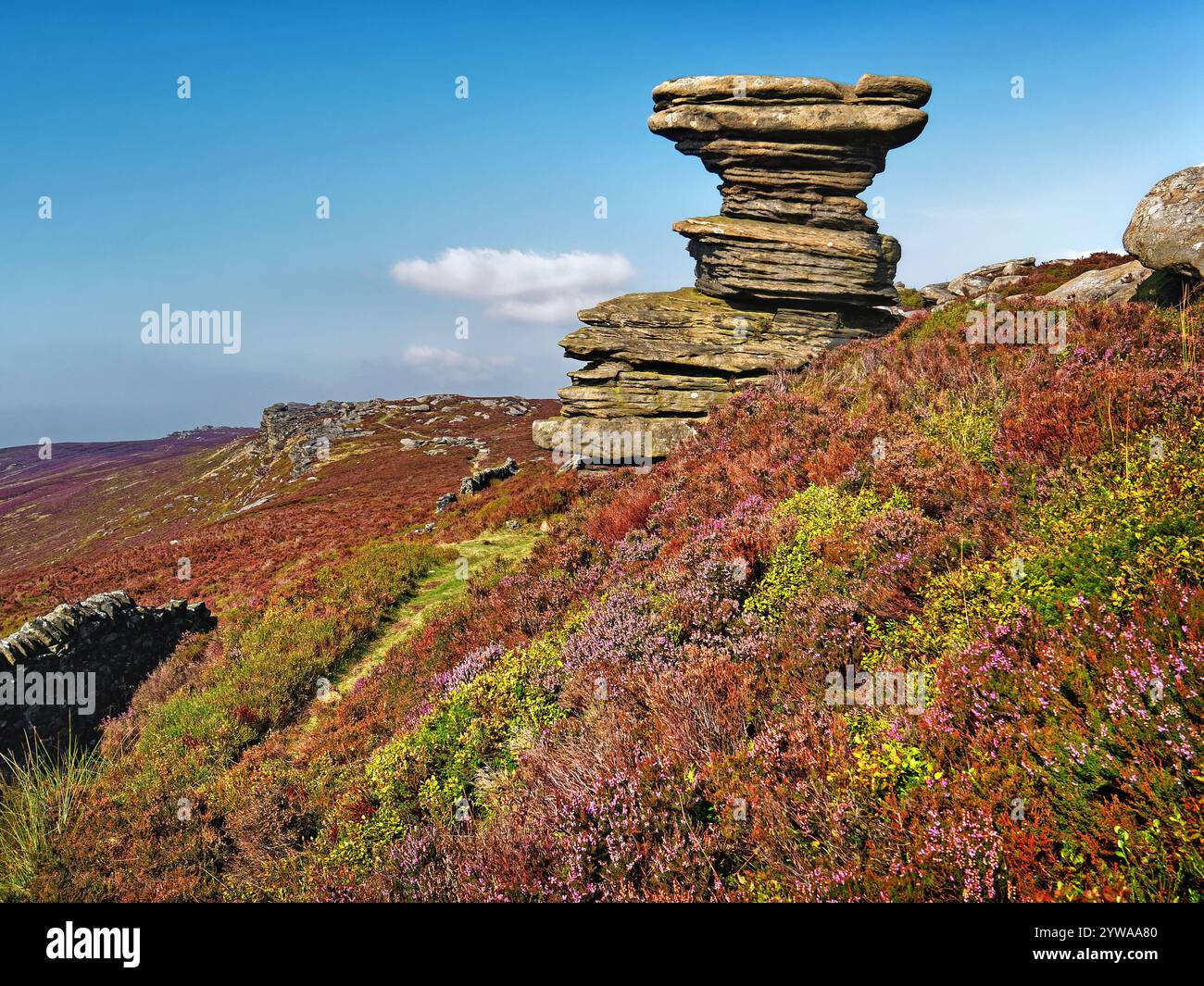 Großbritannien, Derbyshire, Peak District, Derwent Edge, Salt Cellar. Stockfoto
