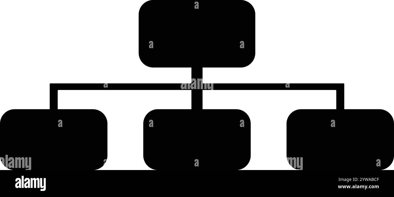 UI-Symbol, Originierungsdiagramm, hierarchische Struktur, Sitemap, Verwaltungssymbol, Netzwerksymbol, Sitemap-Pfad-Navigation Stock Vektor