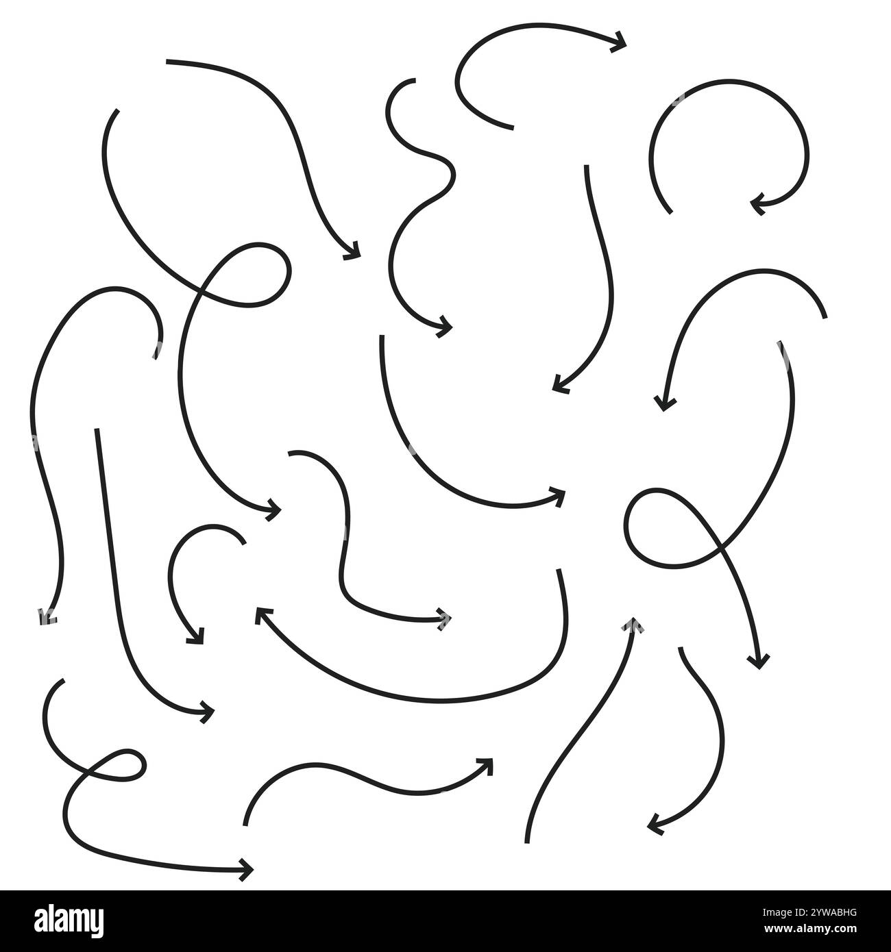 Symbol für die Pfeilsammlung, Satz handgezeichneter Pfeil, handgezeichneter Pfeil, einfache Pfeillinien Sammlung Stock Vektor