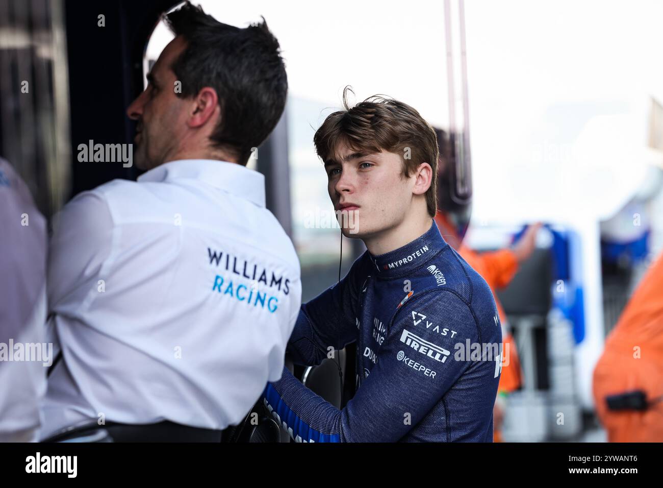 BROWNING Luke (gbr), Fahrer der Williams Racing Academy, Porträt während des Formel 1 Abu Dhabi Nachsaisontests 2024 am 10. Dezember 2024 auf dem Yas Marina Circuit in Abu Dhabi, Vereinigte Arabische Emirate Stockfoto