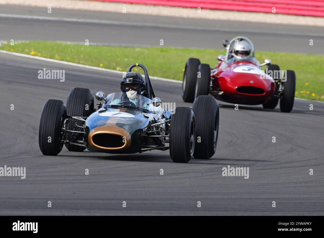 John Romano, Brabham BT11, HGPCA Pre-1966 Grand Prix Cars, Historic Grand Prix Cars Association, 20 Minuten Rennstrecke, Nachkriegs-Grand mit Heckmotor Stockfoto