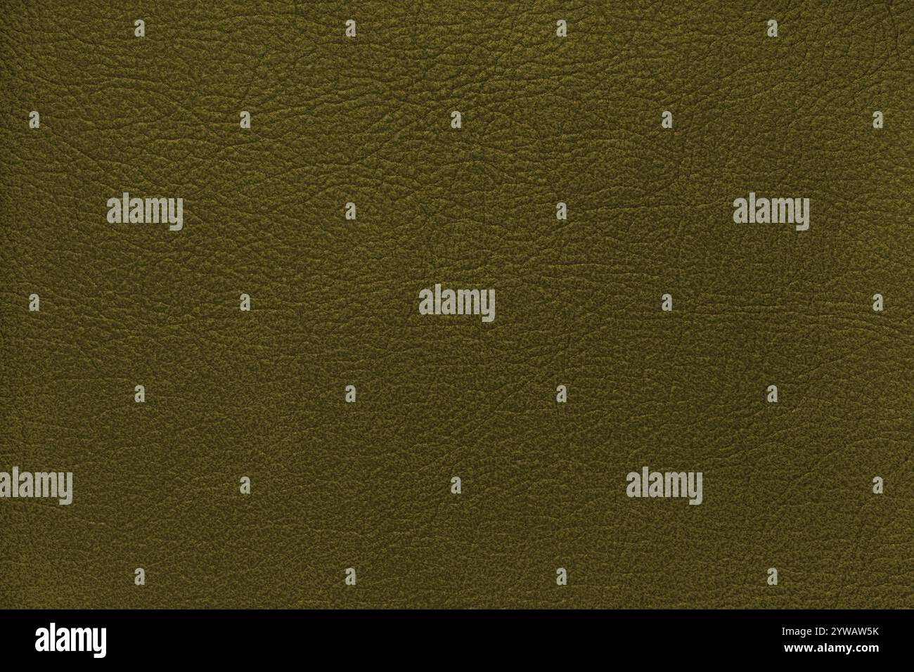 Natürliches, massives Khaki-Leder, Nahaufnahme, Makro. Struktur der matten Kunstlederoberfläche mit Prägemuster. Hintergrund Stockfoto