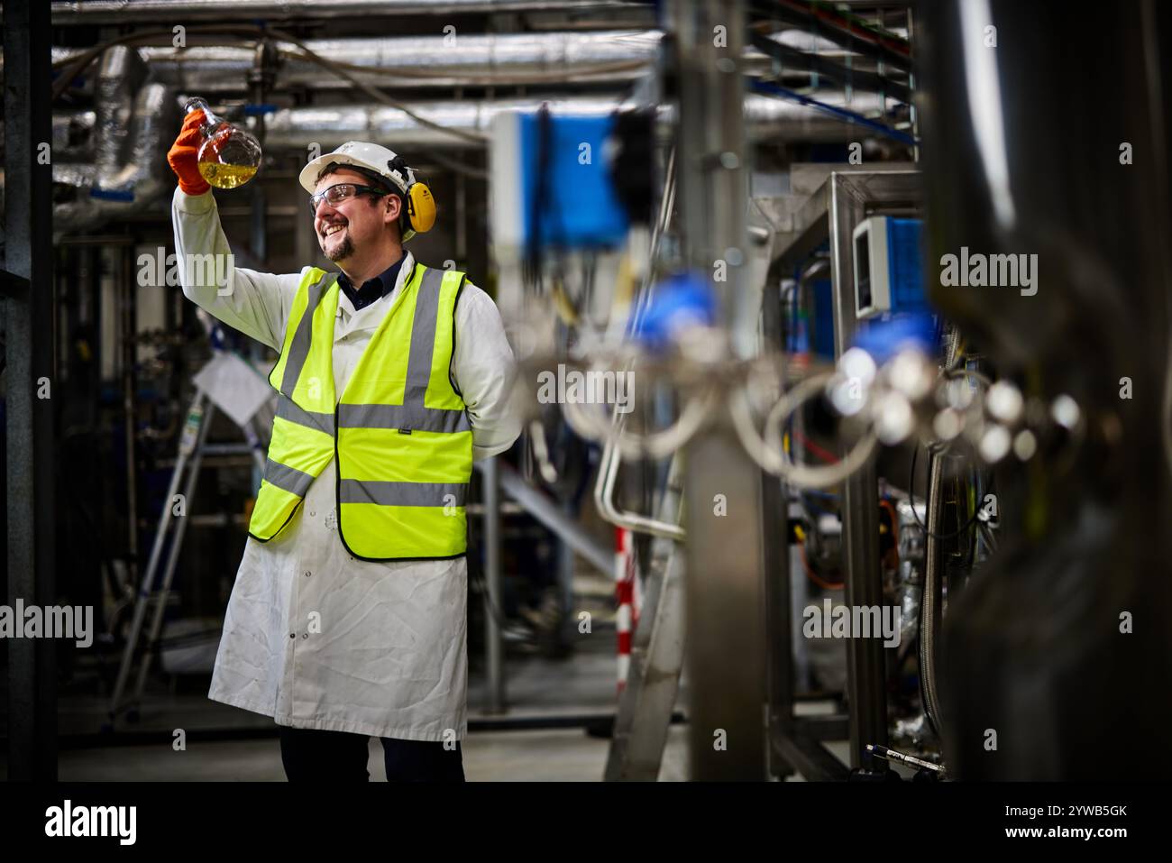 Chemische Fabrik-Arbeiter Stockfoto