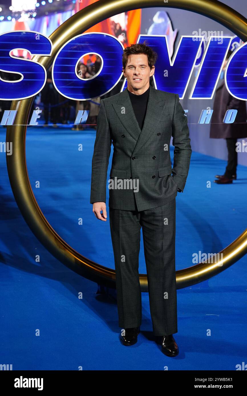 James Marsden besuchte die Premiere von Sonic the Hedgehog 3 am Cineworld Leicester Square in London. Bilddatum: Dienstag, 10. Dezember 2024. PA-Foto. Das Foto sollte lauten: Ian West/PA Wire Stockfoto