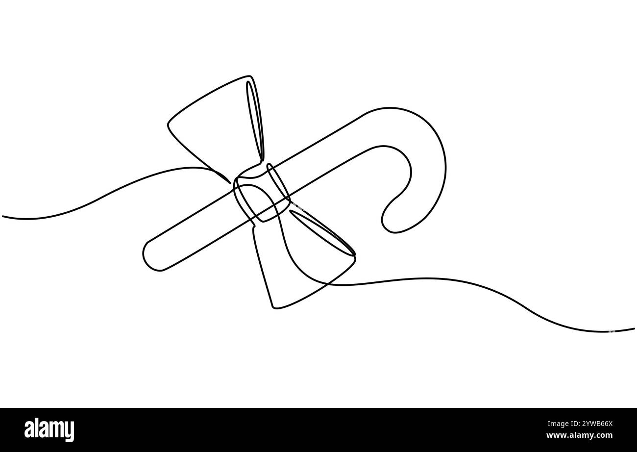 Linienkunst von Zuckerrohr für Weihnachtsvektor Stock Vektor