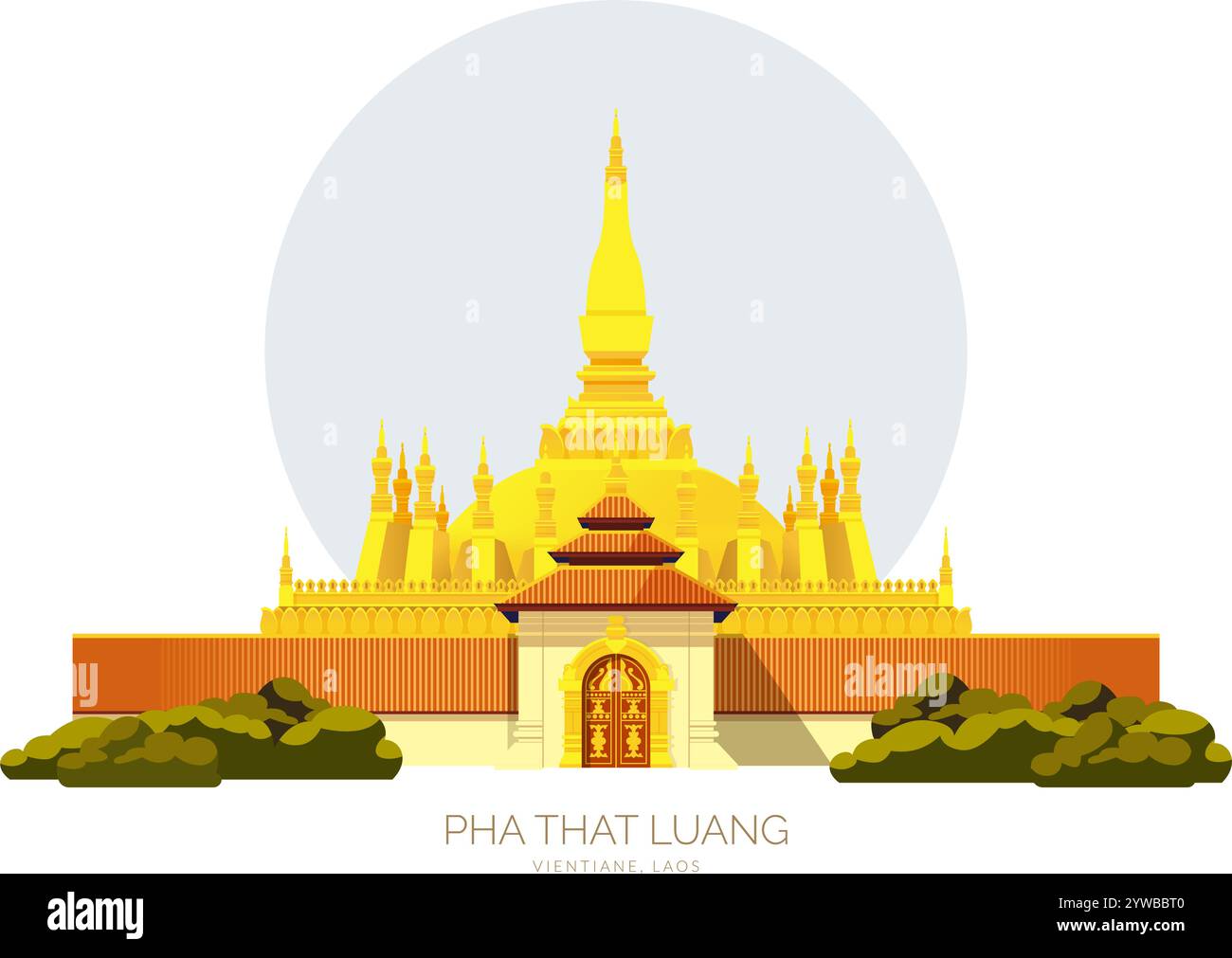 PHA That Luang Vientiane, Laos – Stock Illustration als EPS 10 Datei Stock Vektor