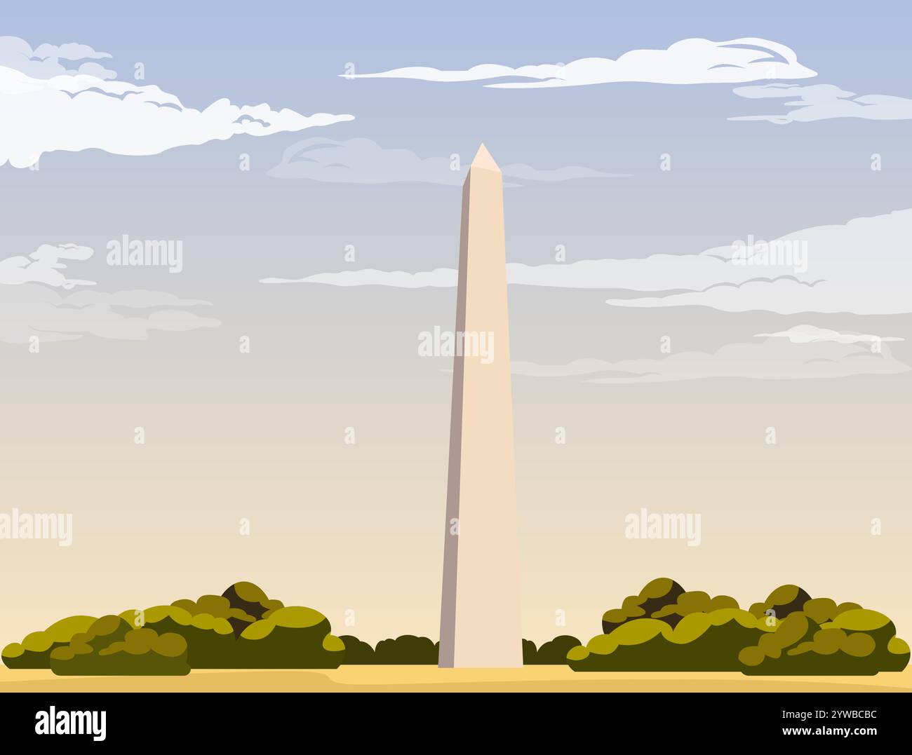 Ein Obelisk - das Washington Monument - Stock Illustration als EPS 10 Datei Stock Vektor