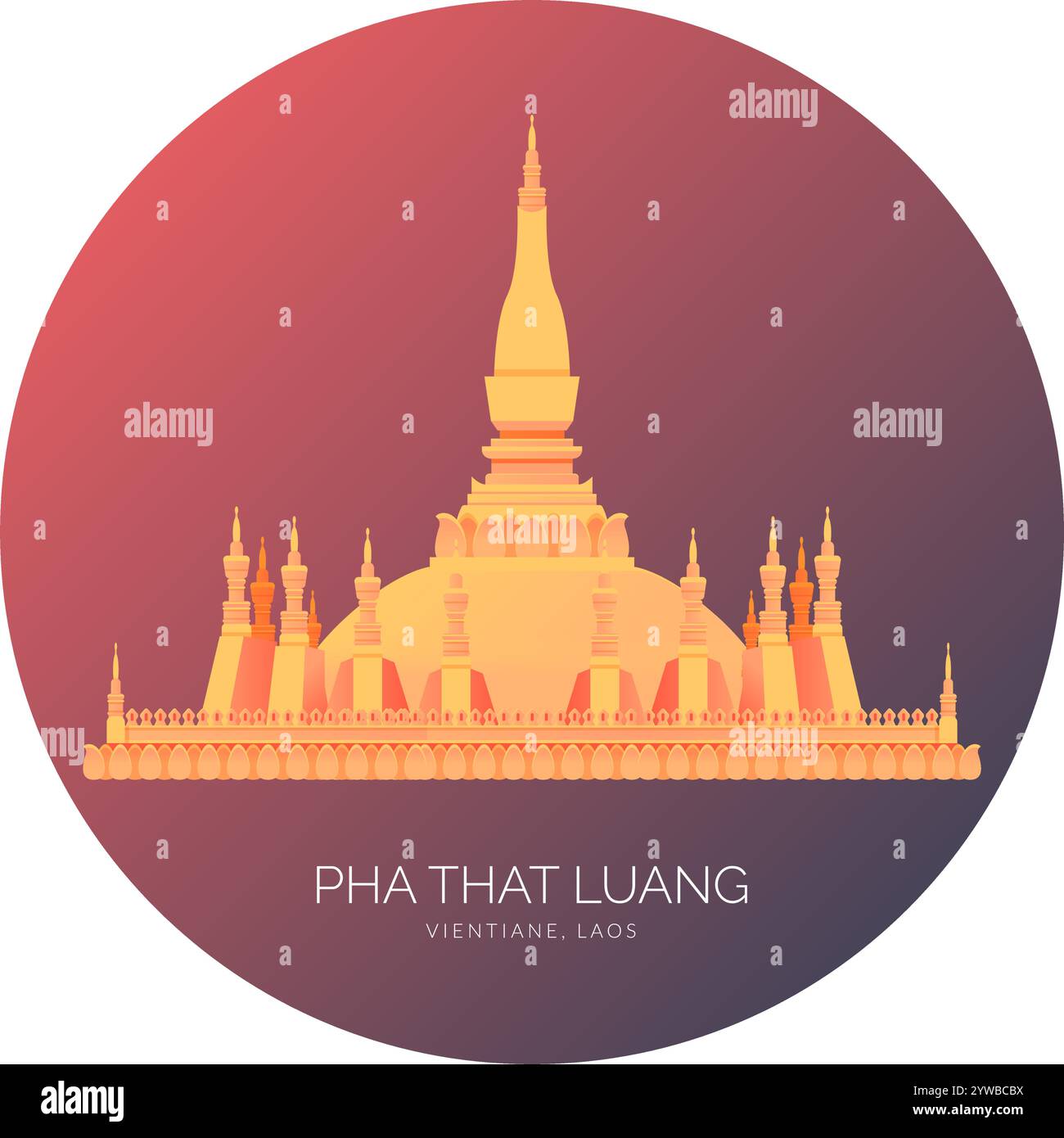 PHA That Luang Vientiane, Laos – Stock Illustration als EPS 10 Datei Stock Vektor