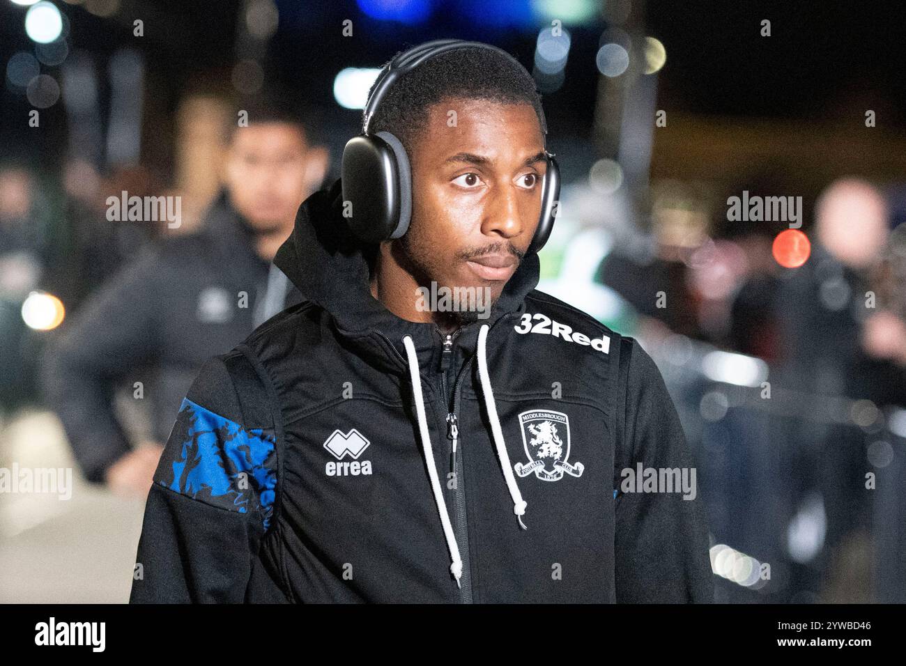 Isaiah Jones kommt am Dienstag, den 10. Dezember 2024, zum Sky Bet Championship-Spiel zwischen Leeds United und Middlesbrough in der Elland Road, Leeds. (Foto: Trevor Wilkinson | MI News) Credit: MI News & Sport /Alamy Live News Stockfoto