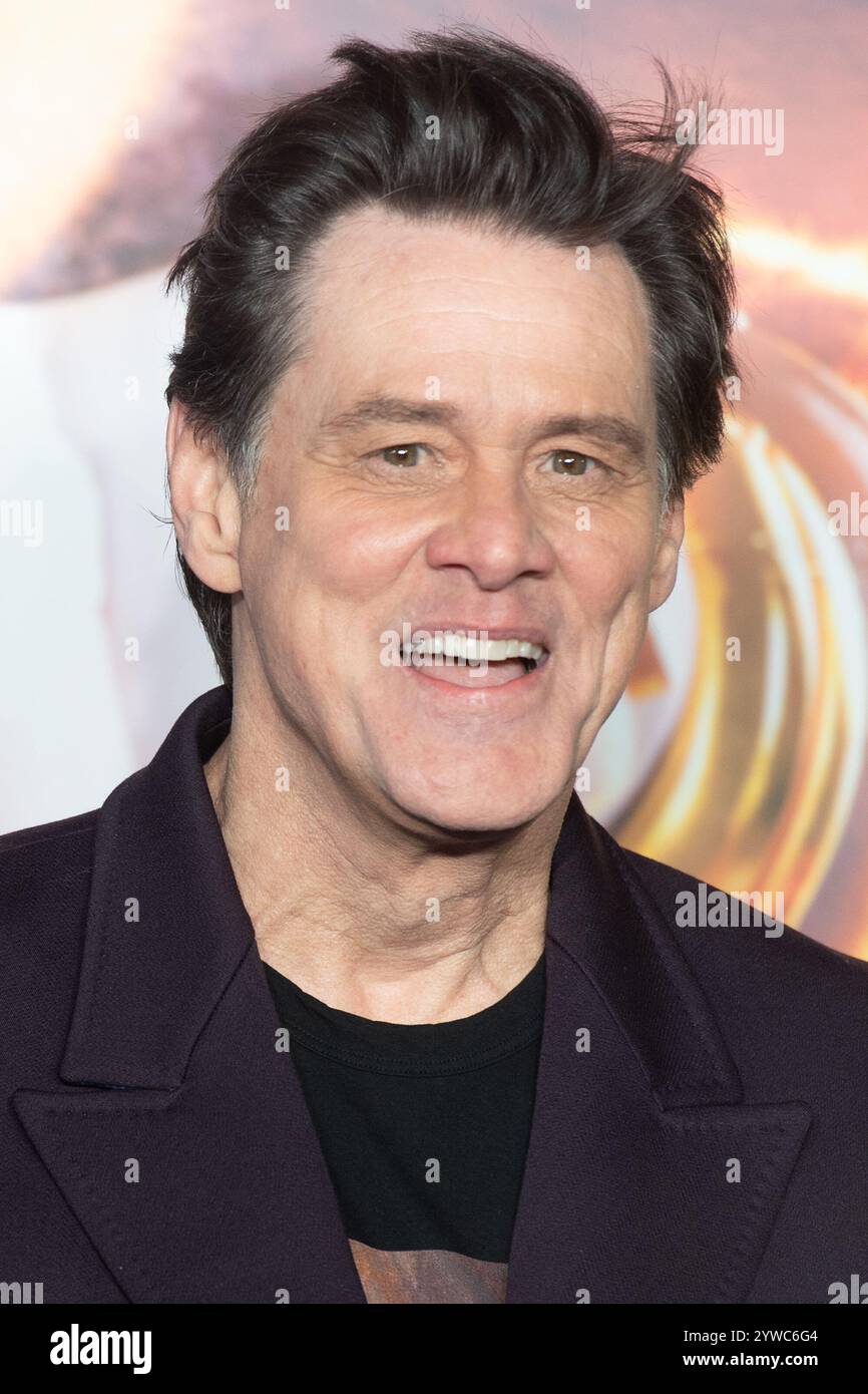 London, Großbritannien. Dezember 2024. Im Bild: Jim Carrey nimmt an der britischen Premiere von Sonic the Hedgehog 3 im Cineworld, Leicester Square, Teil. Quelle: Justin Ng/Alamy Live News Stockfoto