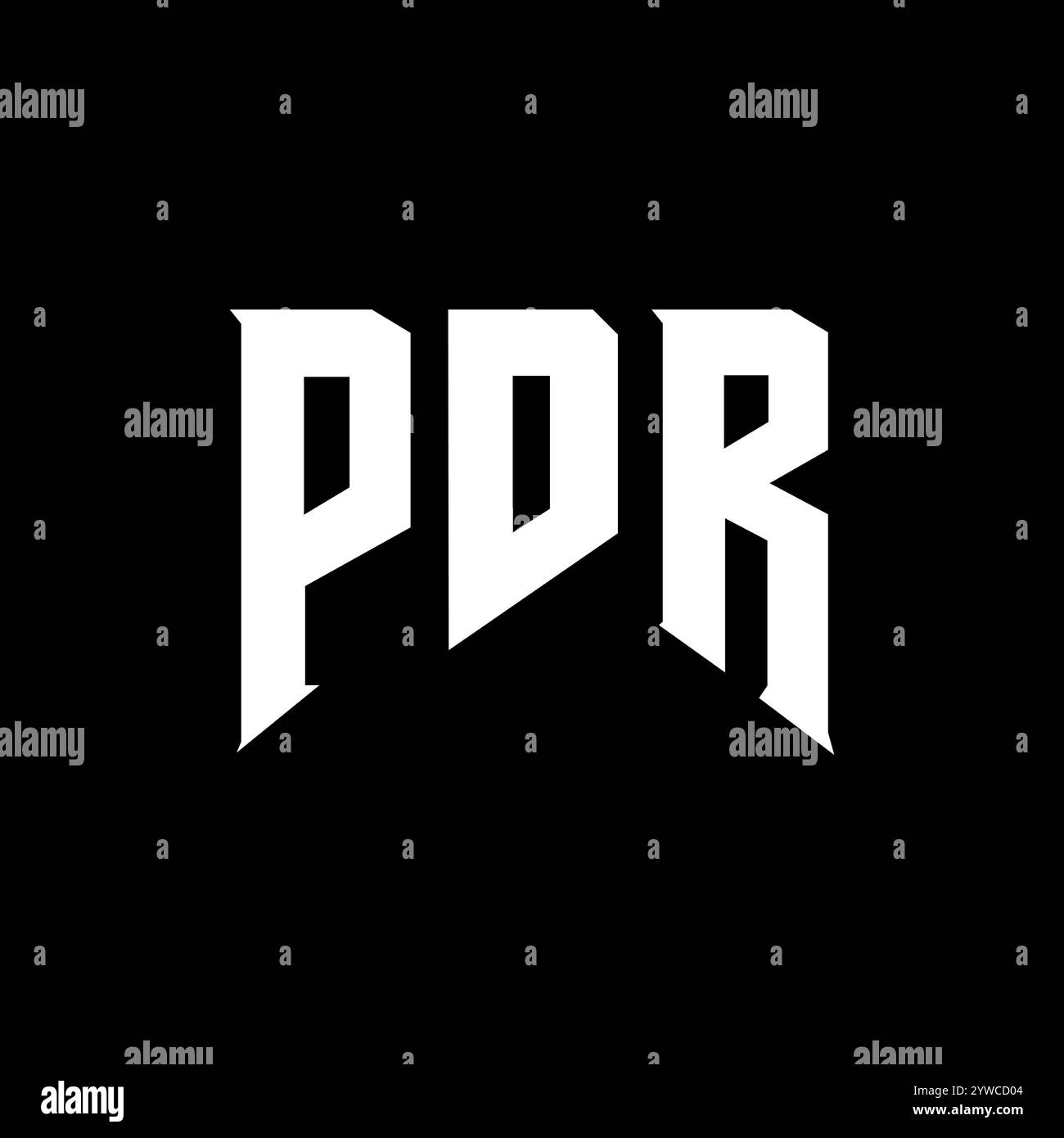 PDR-Letter-Logo für Technologieunternehmen. Schwarz-weiße Farbkombination mit PDR-Logo. PDR-Logo, PDR-Vektor, PDR-Design, PDR-Symbol, PDR-Alph Stock Vektor