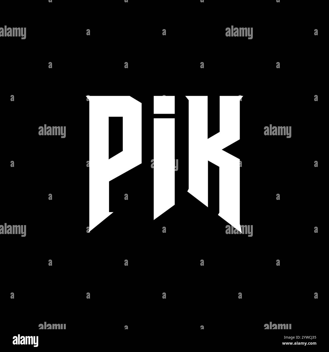 PIK Letter Logo für Technologieunternehmen. Schwarz-weiße Farbkombination mit PIK-Logo. PIK-Logo, PIK-Vektor, PIK-Design, PIK-Symbol, PIK-Alph Stock Vektor