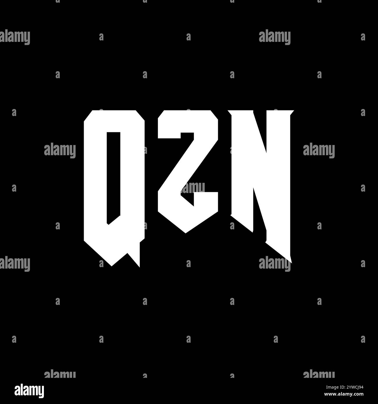QZN Letter Logo Design für Technologieunternehmen. QZN-Logo-Design in Schwarz-weiß-Farbkombination. QZN-Logo, QZN-Vektor, QZN-Design, QZN-Symbol, QZN-Alph Stock Vektor
