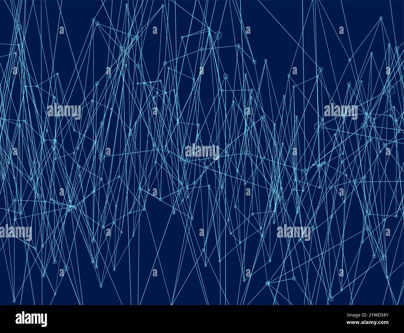 Welle von blauen Linien, Big Data Techno Hintergrund. Vektorabbildung Stock Vektor