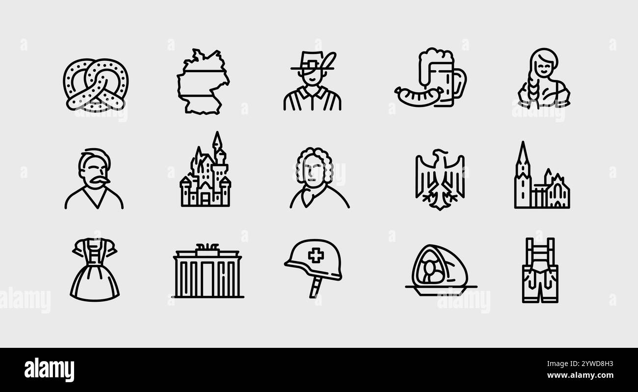 Symbole Für Deutschland Eingestellt Stock Vektor