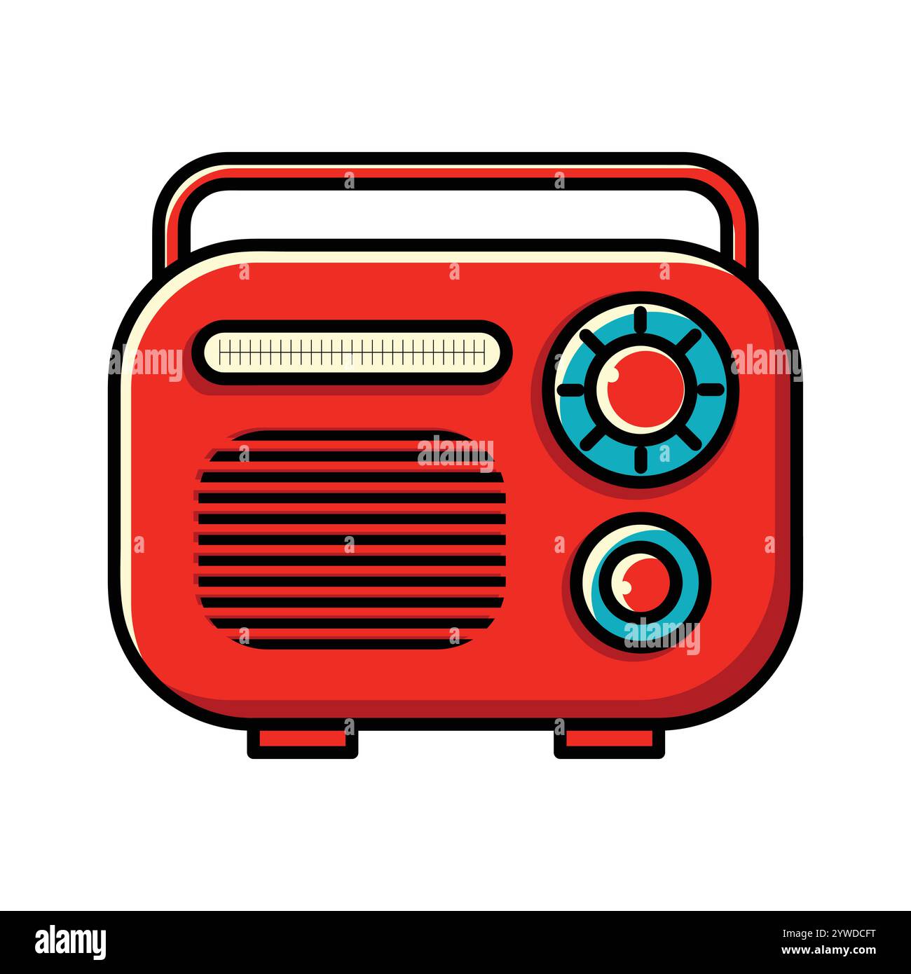 Einfache Zeichentrick-Radio-Vektor-Illustration Stock Vektor