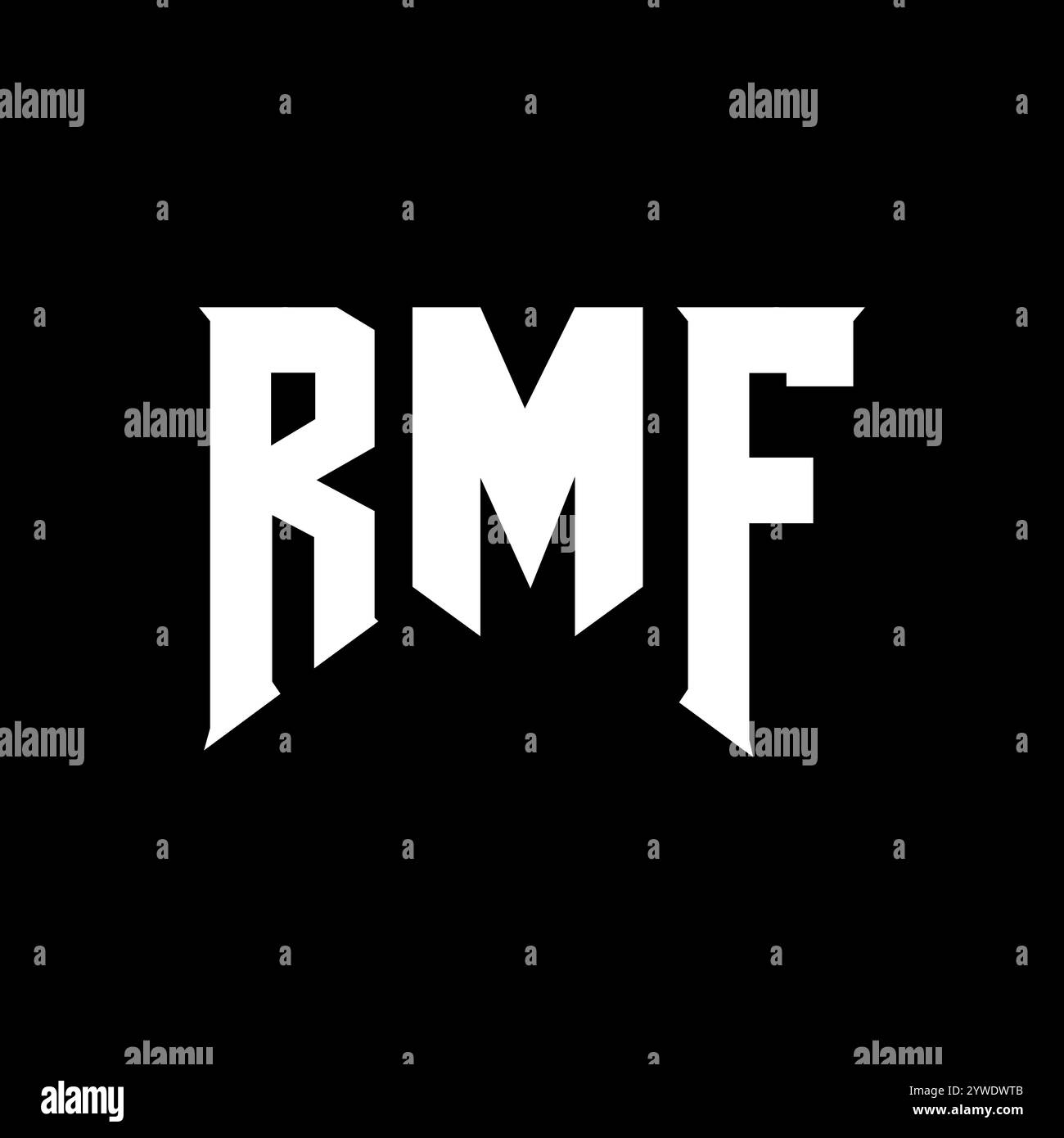 RMF-Letter-Logo für Technologieunternehmen. Schwarz-weiß-Farbkombination mit RMF-Logo. RMF-Logo, RMF-Vektor, RMF-Design, RMF-Symbol, RMF-Alph Stock Vektor