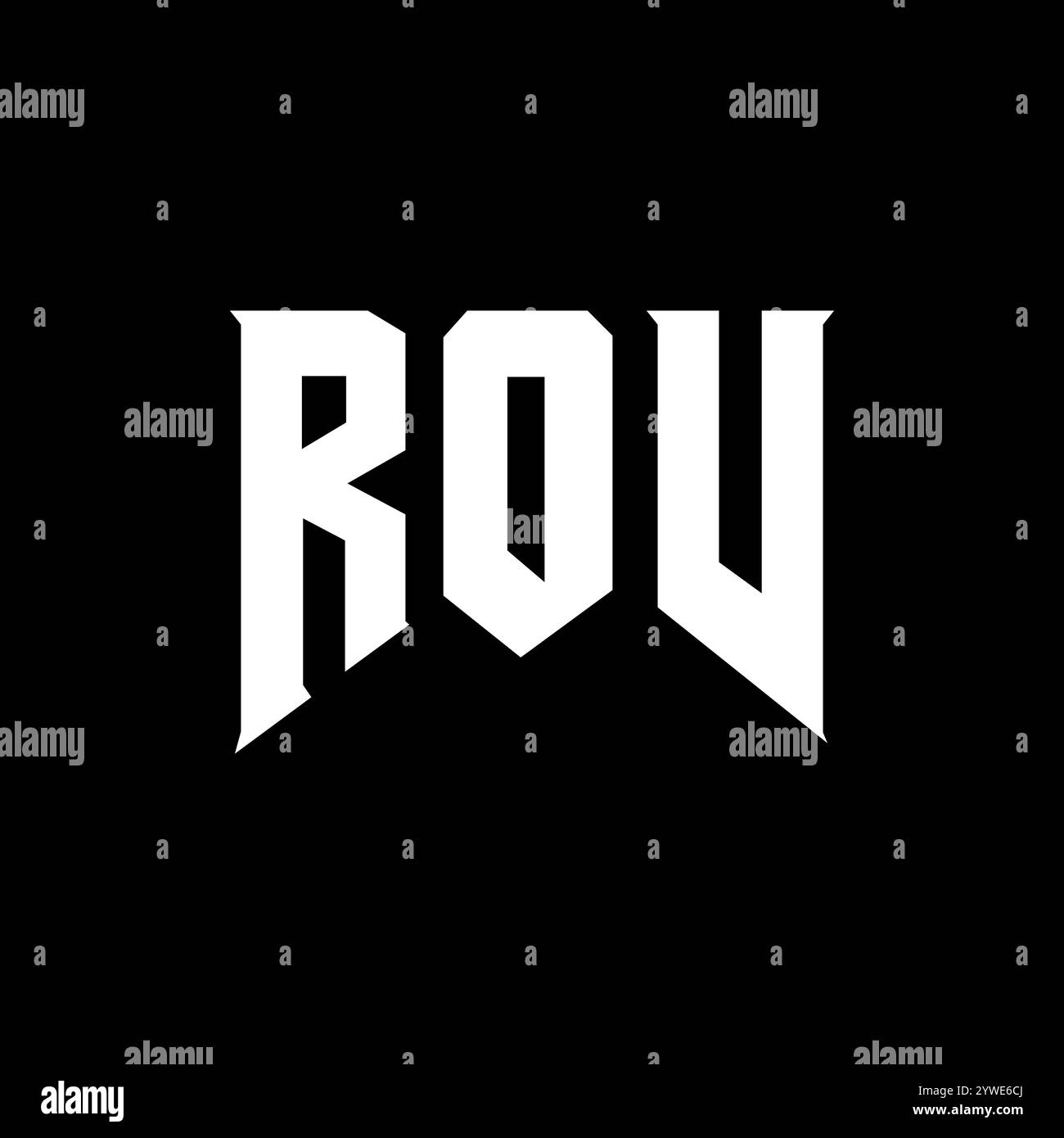 ROV-Letter-Logo für Technologieunternehmen. Schwarz-weiße Farbkombination mit ROV-Logo. ROV-Logo, ROV-Vektor, ROV-Design, ROV-Symbol, ROV-Alph Stock Vektor