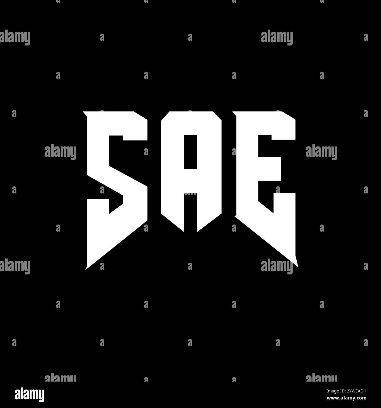 SAE-Letter-Logo für Technologieunternehmen. Schwarz-weiße Farbkombination mit SAE-Logo. SAE-Logo, SAE-Vektor, SAE-Design, SAE-Symbol, SAE-Alph Stock Vektor