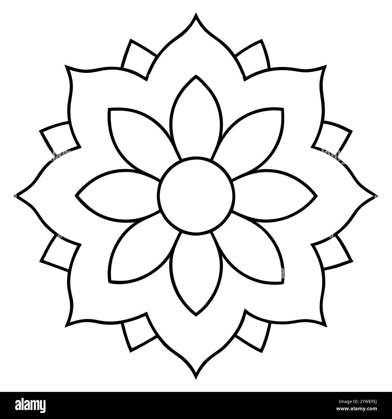 Abstraktes Vektormandala-Muster. Kunst an der Wand. Ausmalbuch Spitzenmuster das Tattoo. Stock Vektor