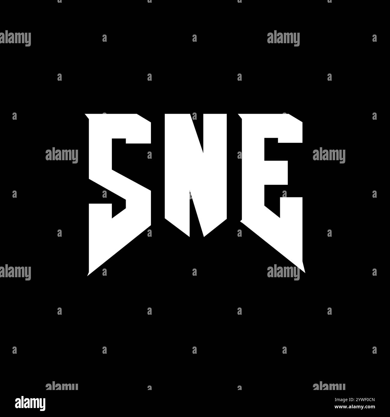 SNE Letter Logodesign für Technologieunternehmen. Schwarz-weiß-Farbkombination mit SNE-Logo. Ans-Logo, ans-Vektor, ans-Design, ans-Symbol, ans-Alph Stock Vektor