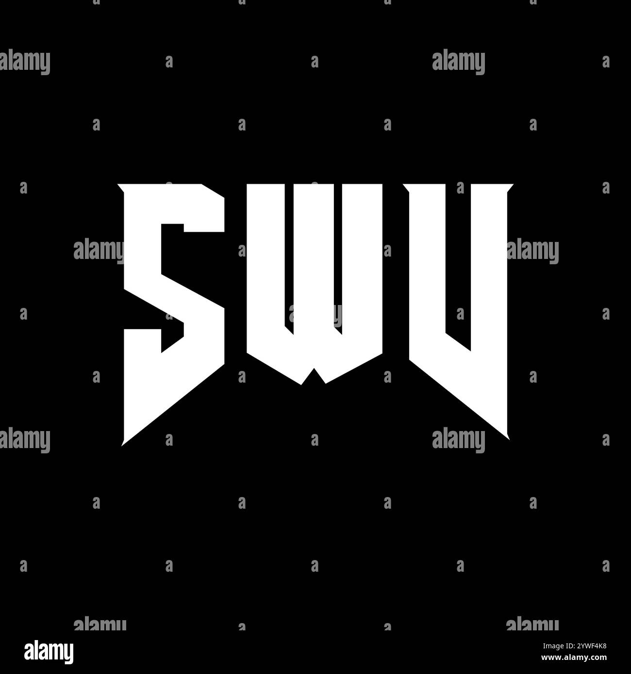 SWV-Letter-Logo für Technologieunternehmen. Schwarz-weiß-Farbkombination mit SWV-Logo. SWV-Logo, SWV-Vektor, SWV-Design, SWV-Symbol, SWV-Alph Stock Vektor