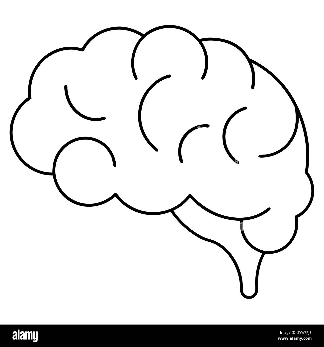 Durchgehende einzeilige Zeichnung der menschlichen Brain Line Art Vektor Illustration Stock Vektor