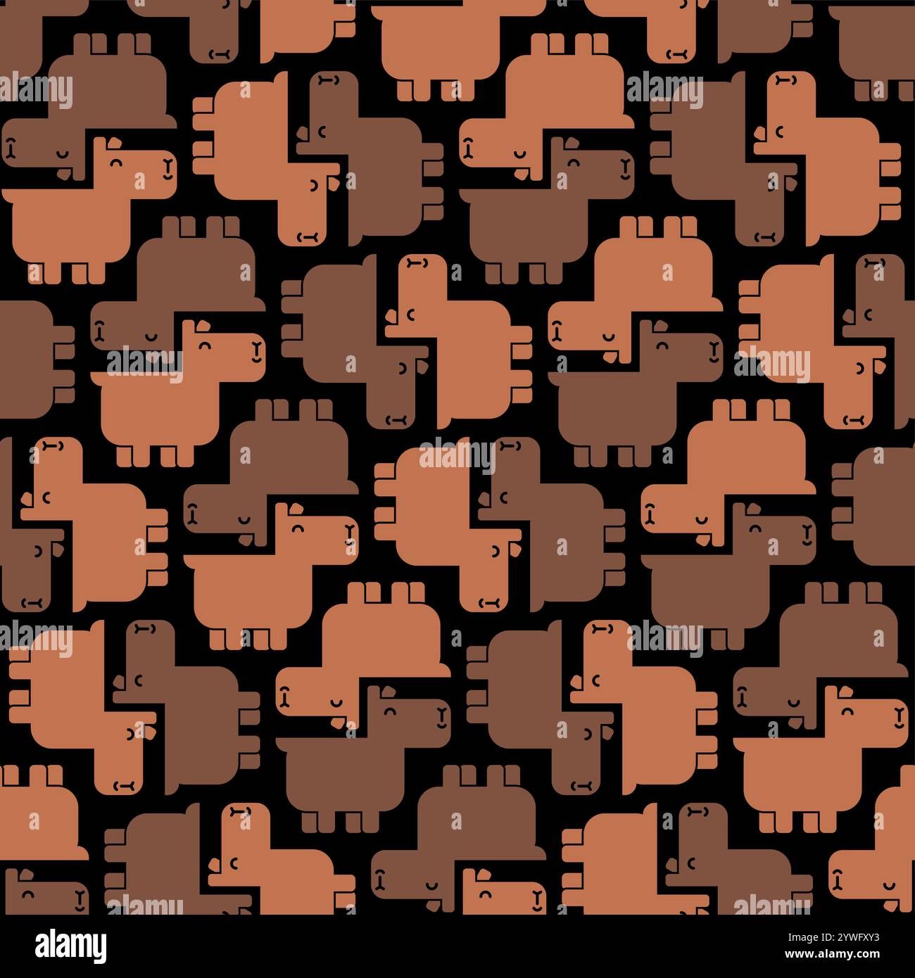 Nahtloses Capybara-Muster. Capybaras Hintergrund. Verzierung aus Kinderstoff Stock Vektor