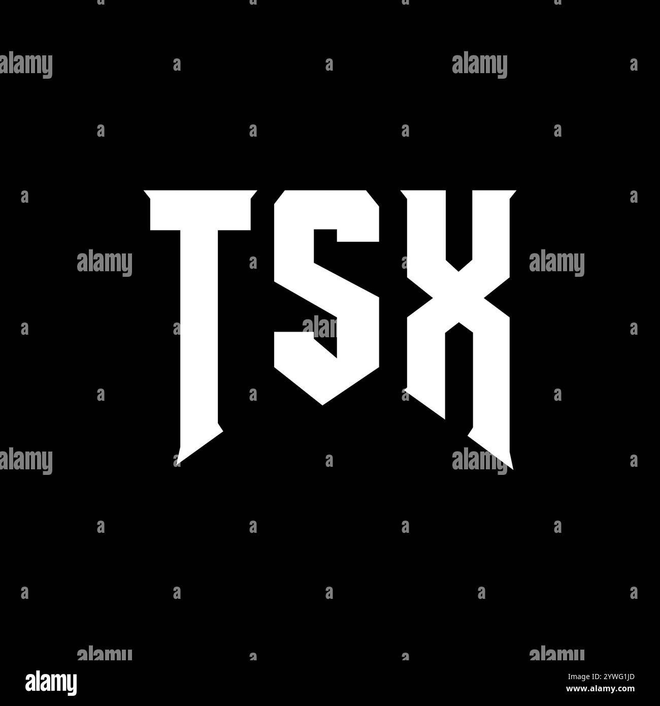 TSX Letter Logo für Technologieunternehmen. TSX-Logo-Design in Schwarz-weiß-Farbkombination. TSX-Logo, TSX-Vektor, TSX-Design, TSX-Symbol, TSX-Alph Stock Vektor