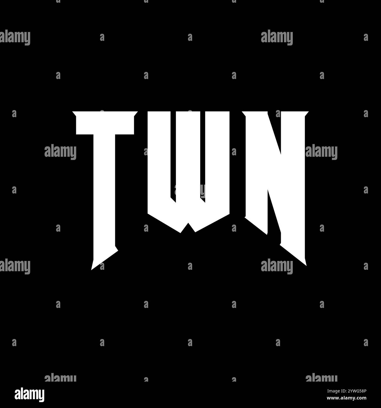 TWN-Letter-Logo für Technologieunternehmen. TWN-Logo-Design in Schwarz-weiß-Farbkombination. TWN-Logo, TWN-Vektor, TWN-Design, TWN-Symbol, TWN-Alph Stock Vektor