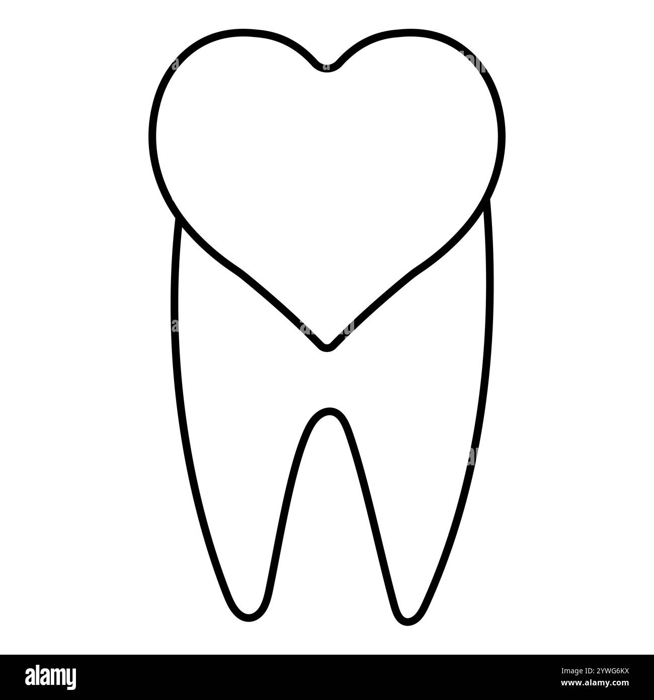 Icon gesunde herzförmige Zahn, Zahnheilkunde Mundgesundheit saubere Zähne Stock Vektor