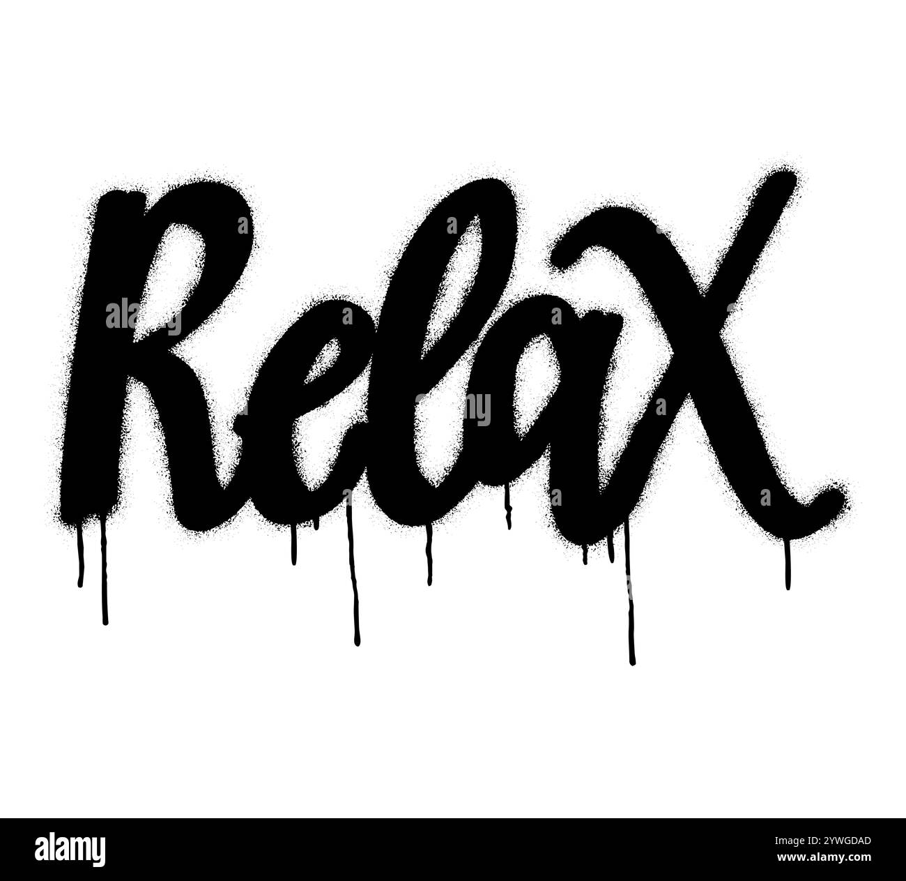Spray Graffiti handgeschriebenes kalligraphisches Wort RELAX über weiß. Stock Vektor