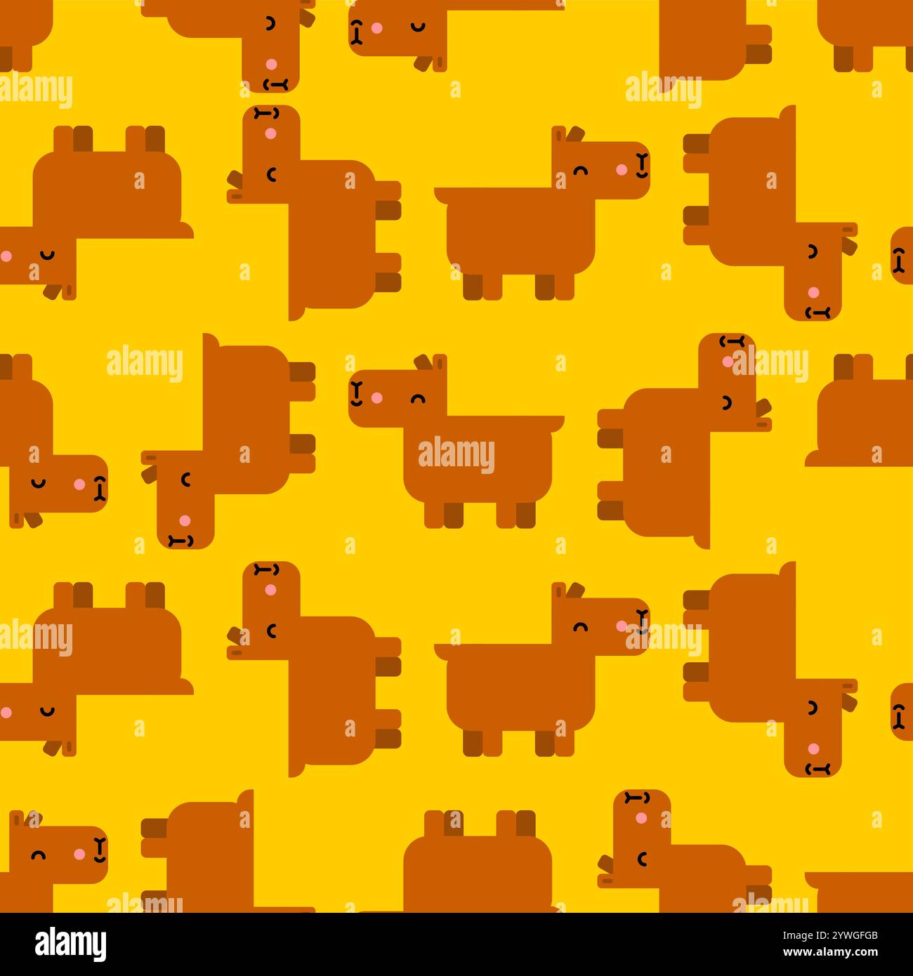 Nahtloses Capybara-Muster. Capybaras Hintergrund. Verzierung aus Kinderstoff Stock Vektor