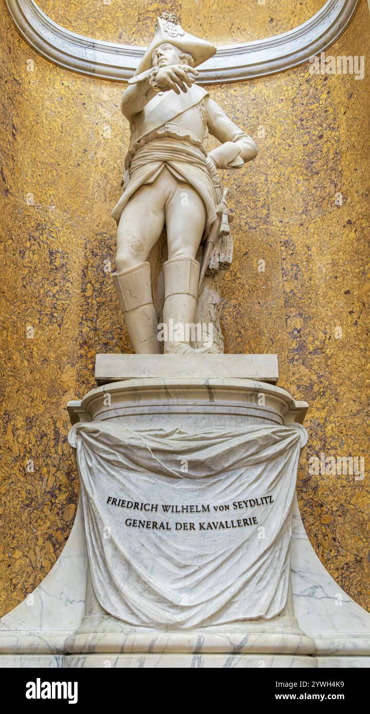 Bode Museum, Marmorstatue des Generals von Seydlitz, Berlin, Deutschland, Europa Stockfoto