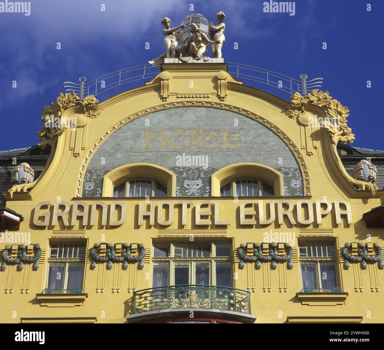 Grand Hotel Europa, Wenzelsplatz, Prag, Tschechische Republik, Europa Stockfoto