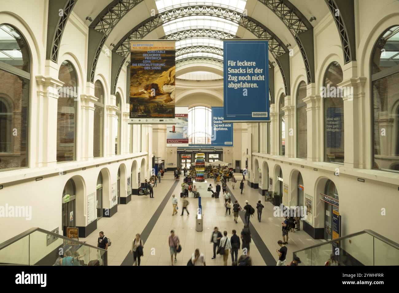 Empfangshalle, Hauptbahnhof, Dresden, Sachsen, Deutschland, Europa Stockfoto