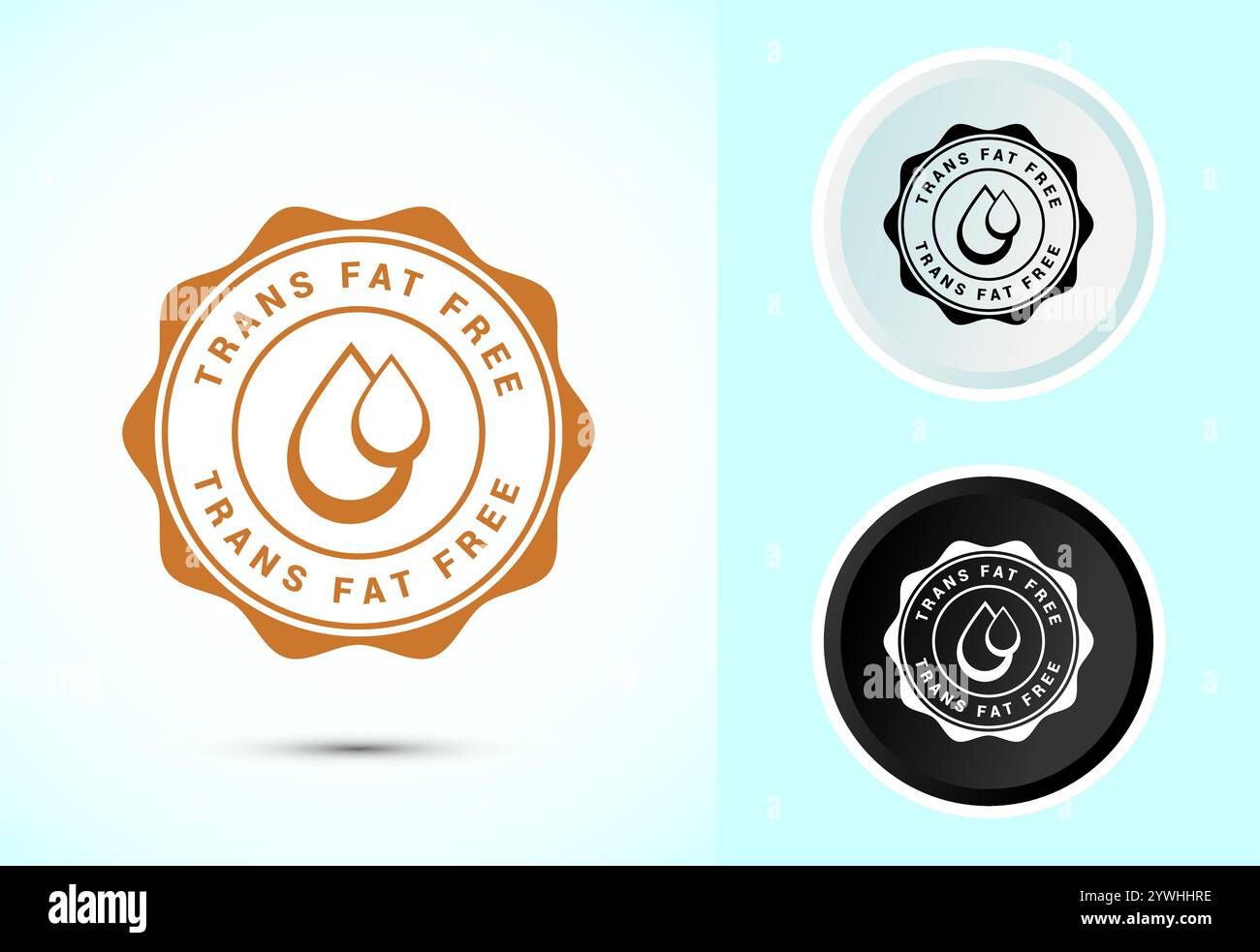 Transfett frei Icon Design Illustration, Zero Trans Fett Symbol für gesundes Konzept Stock Vektor