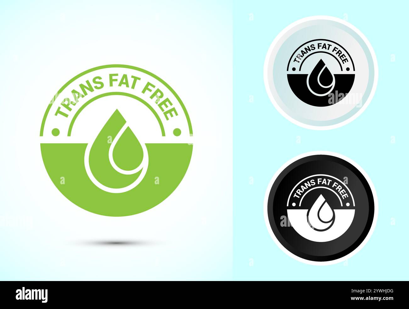 Transfett frei Icon Design Illustration, Zero Trans Fett Symbol für gesundes Konzept Stock Vektor