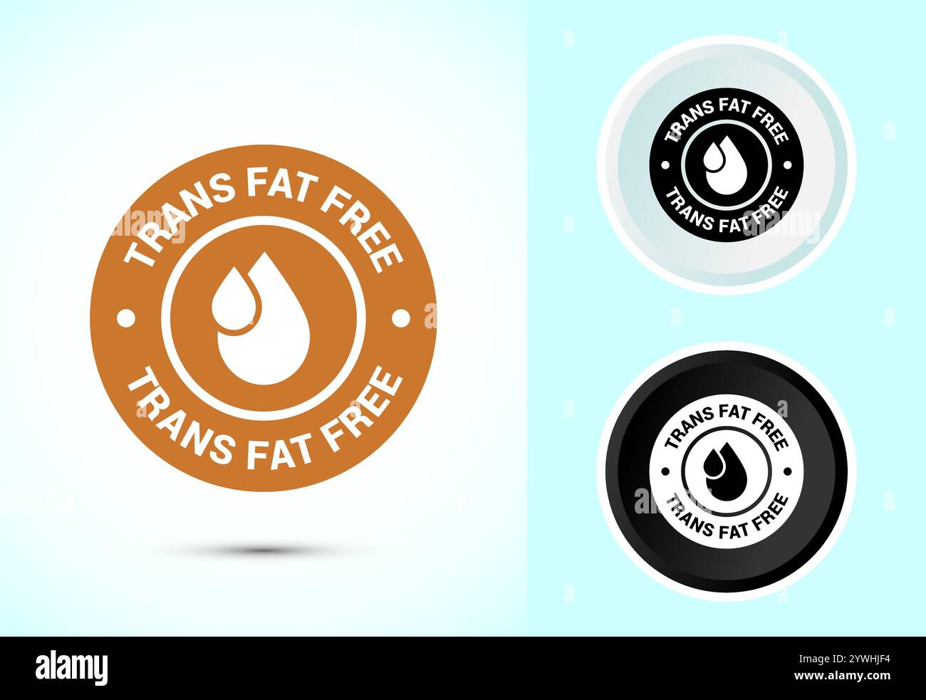 Transfett frei Icon Design Illustration, Zero Trans Fett Symbol für gesundes Konzept Stock Vektor