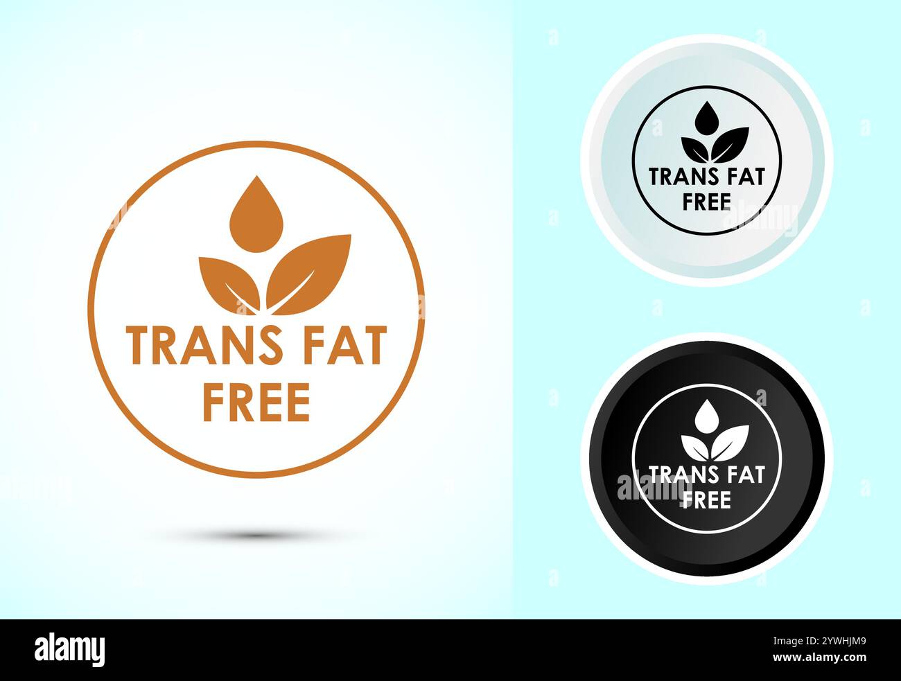 Transfett frei Icon Design Illustration, Zero Trans Fett Symbol für gesundes Konzept Stock Vektor