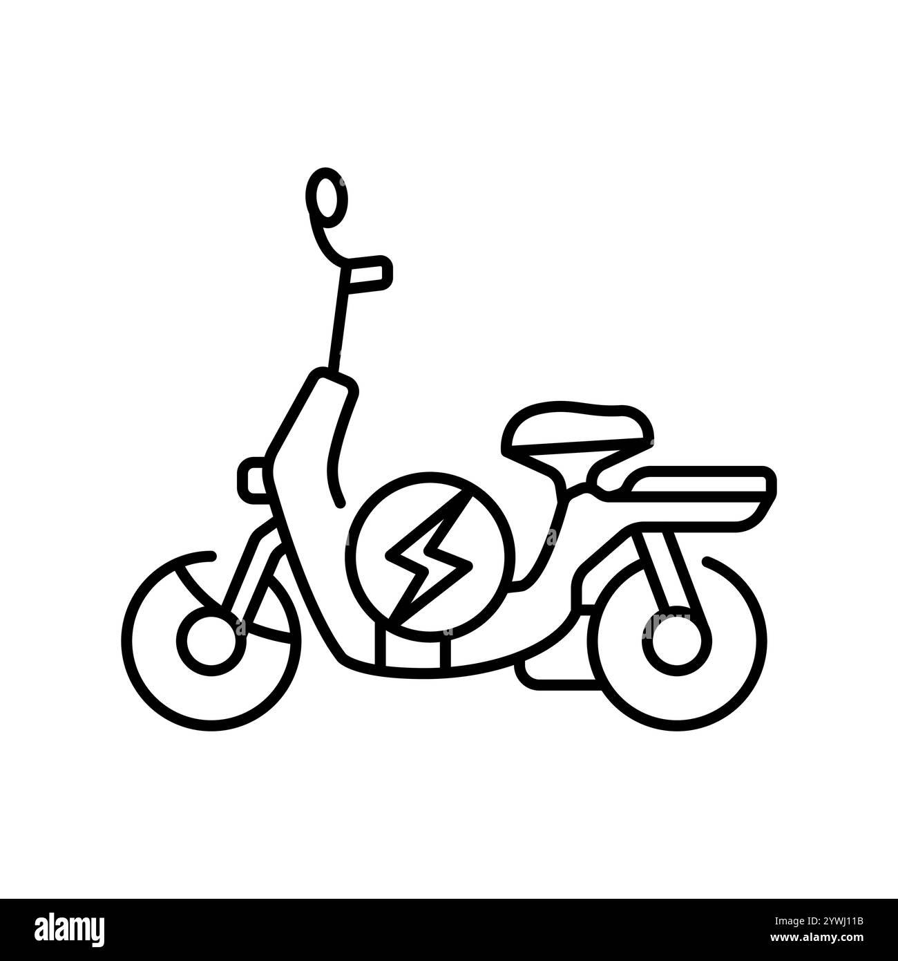 Symbol für die schwarze Linie für den Elektrotransport. Vektorisoliertes Element. Bearbeitbare Kontur. Stock Vektor