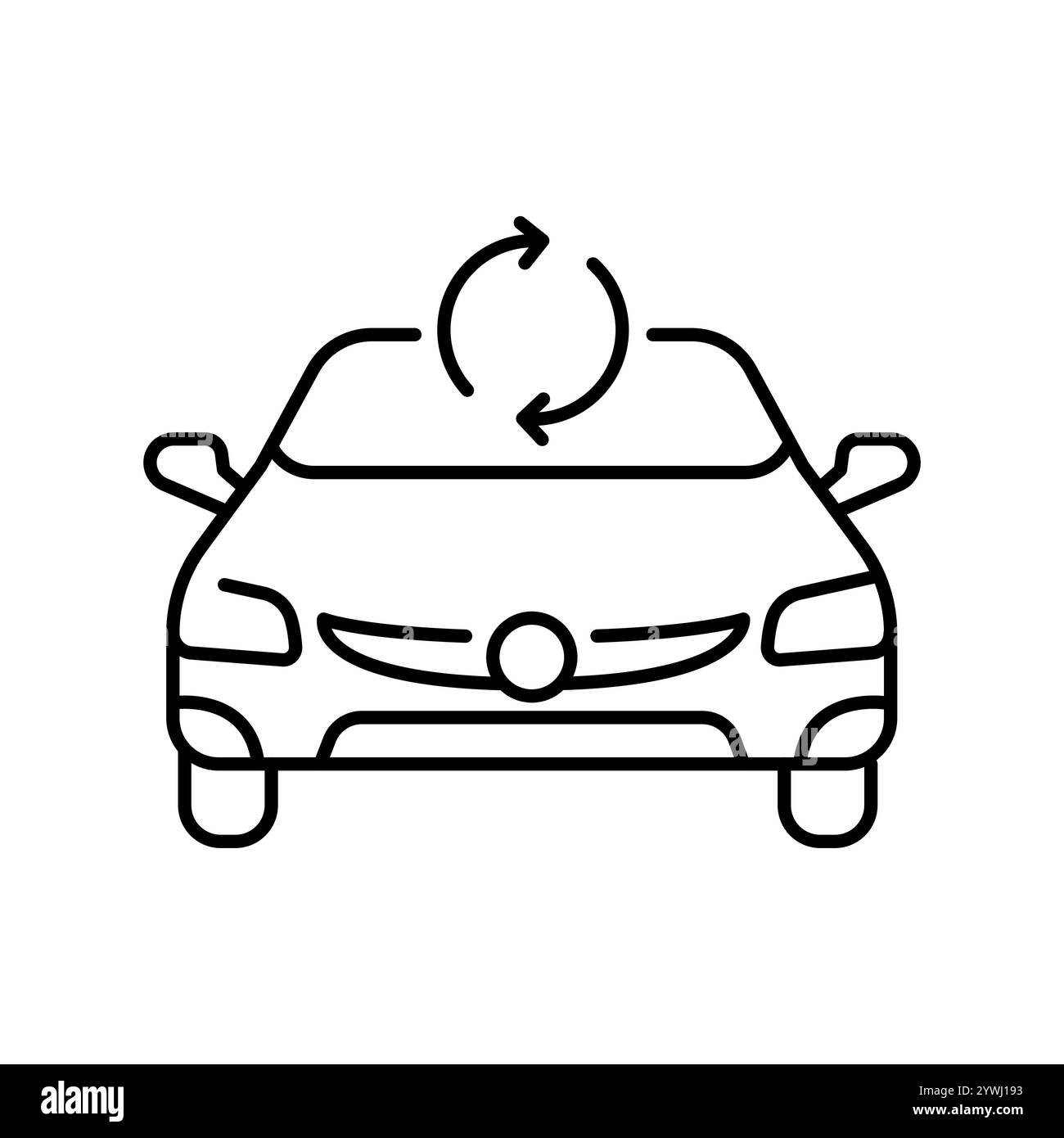 Schwarzes Symbol für Smart Car. Vektorisoliertes Element. Bearbeitbare Kontur. Stock Vektor