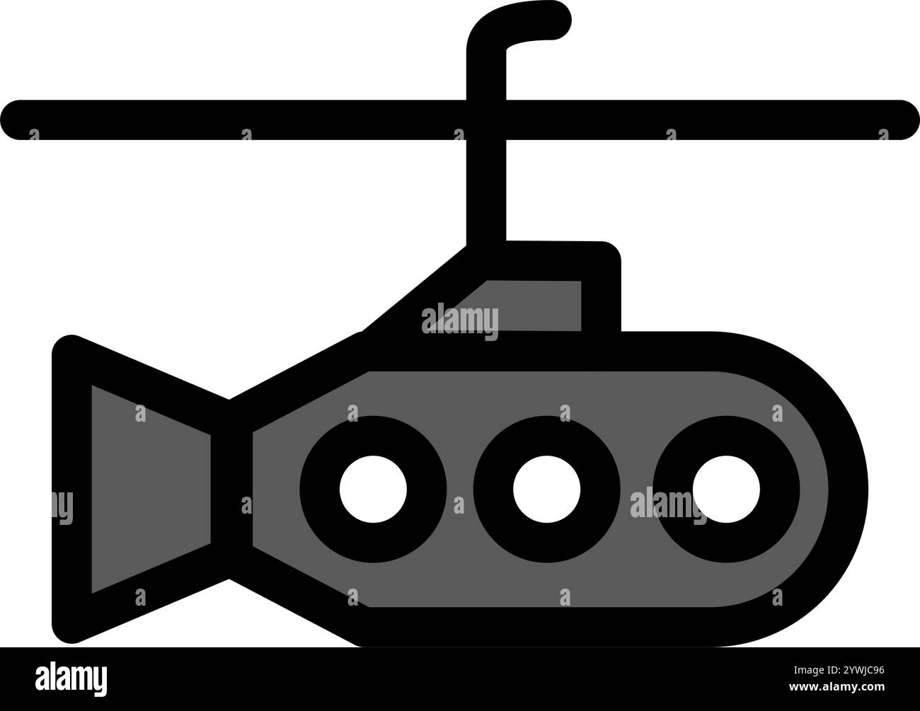 Militärisches U-Boot-Symbol – Symbol des Militärs. Stock Vektor
