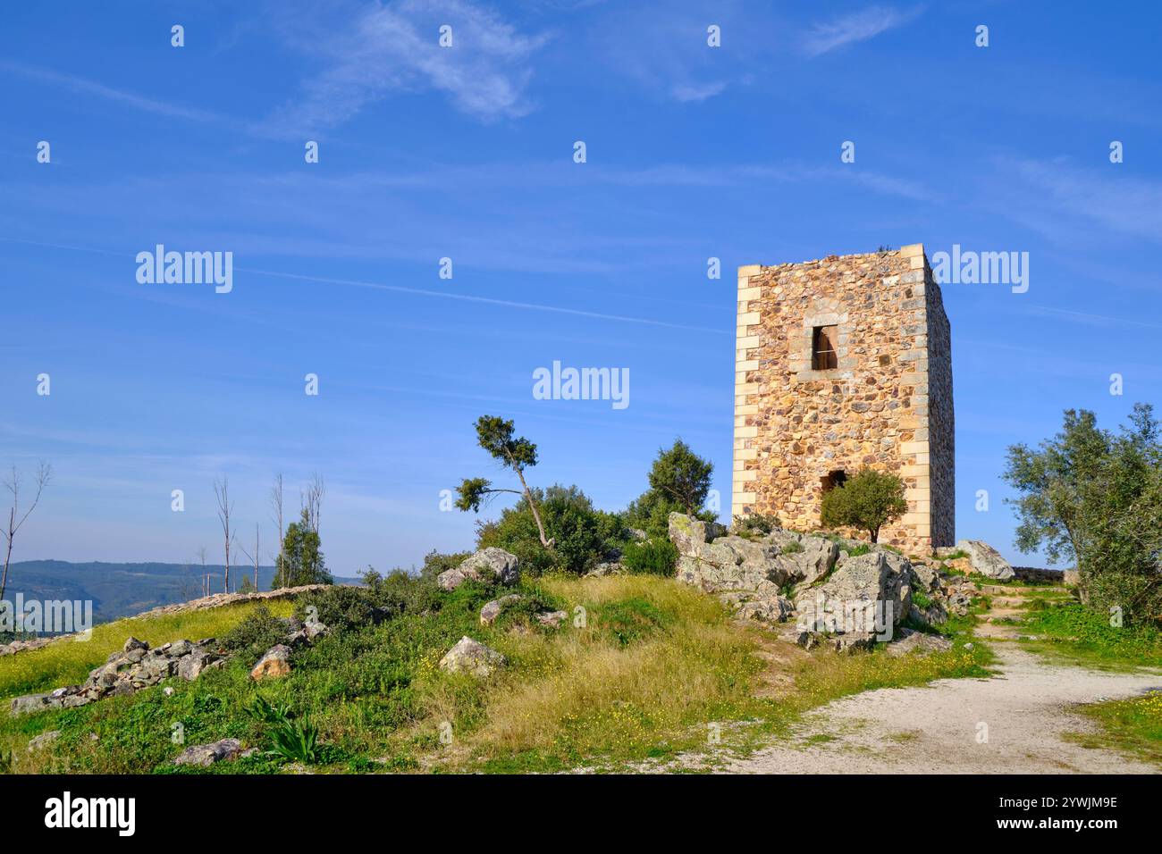 Das Schloss von König Vamba. Vila Velha de Rodao, Beira Baixa. Portugal Stockfoto