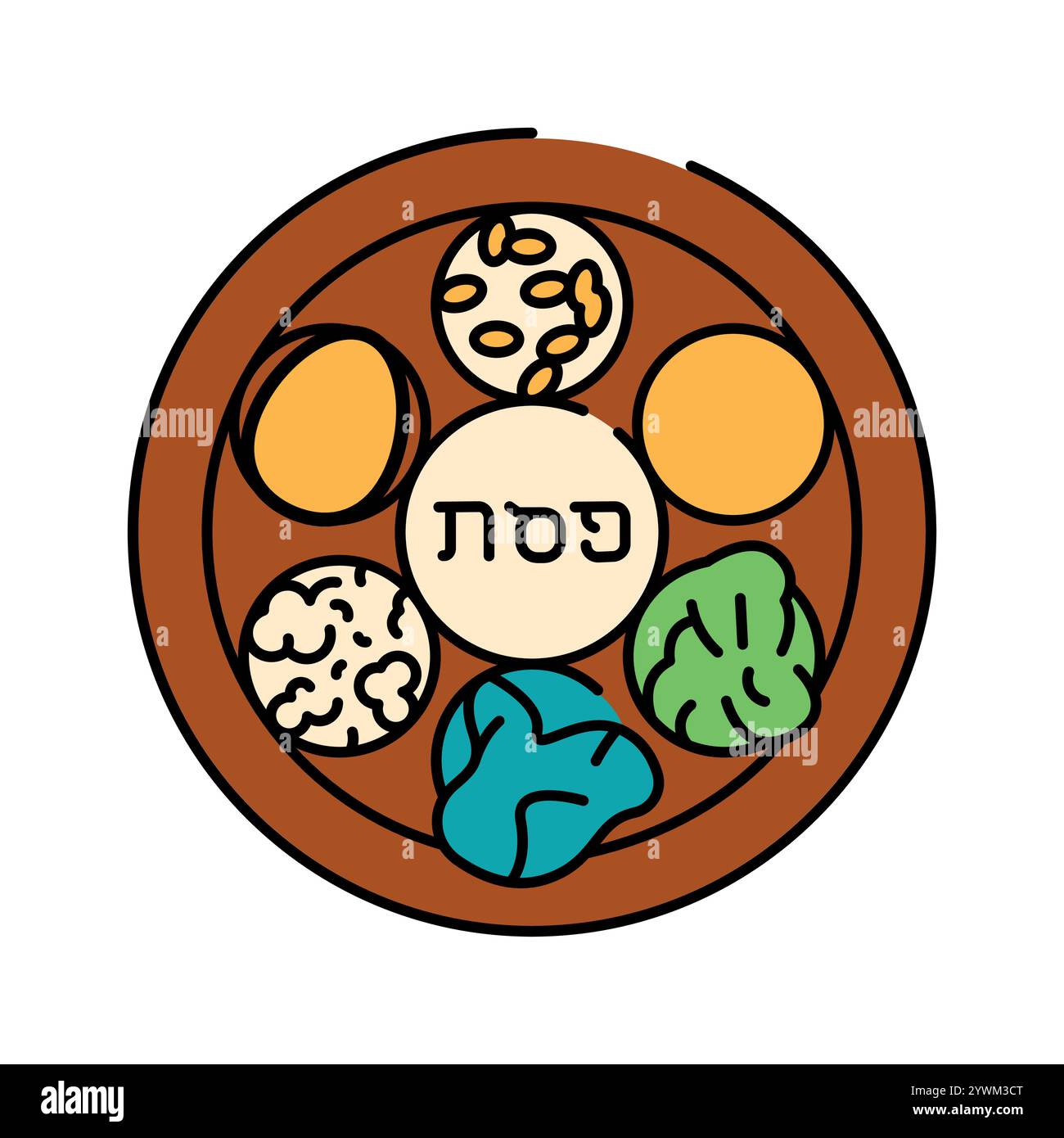 Symbol für die Passover-Farbe. Judentum Religion. Signieren Sie für Webseite, mobile App, Schaltfläche, Logo. Schaltfläche Vektorisoliert. Bearbeitbare Kontur. Stock Vektor