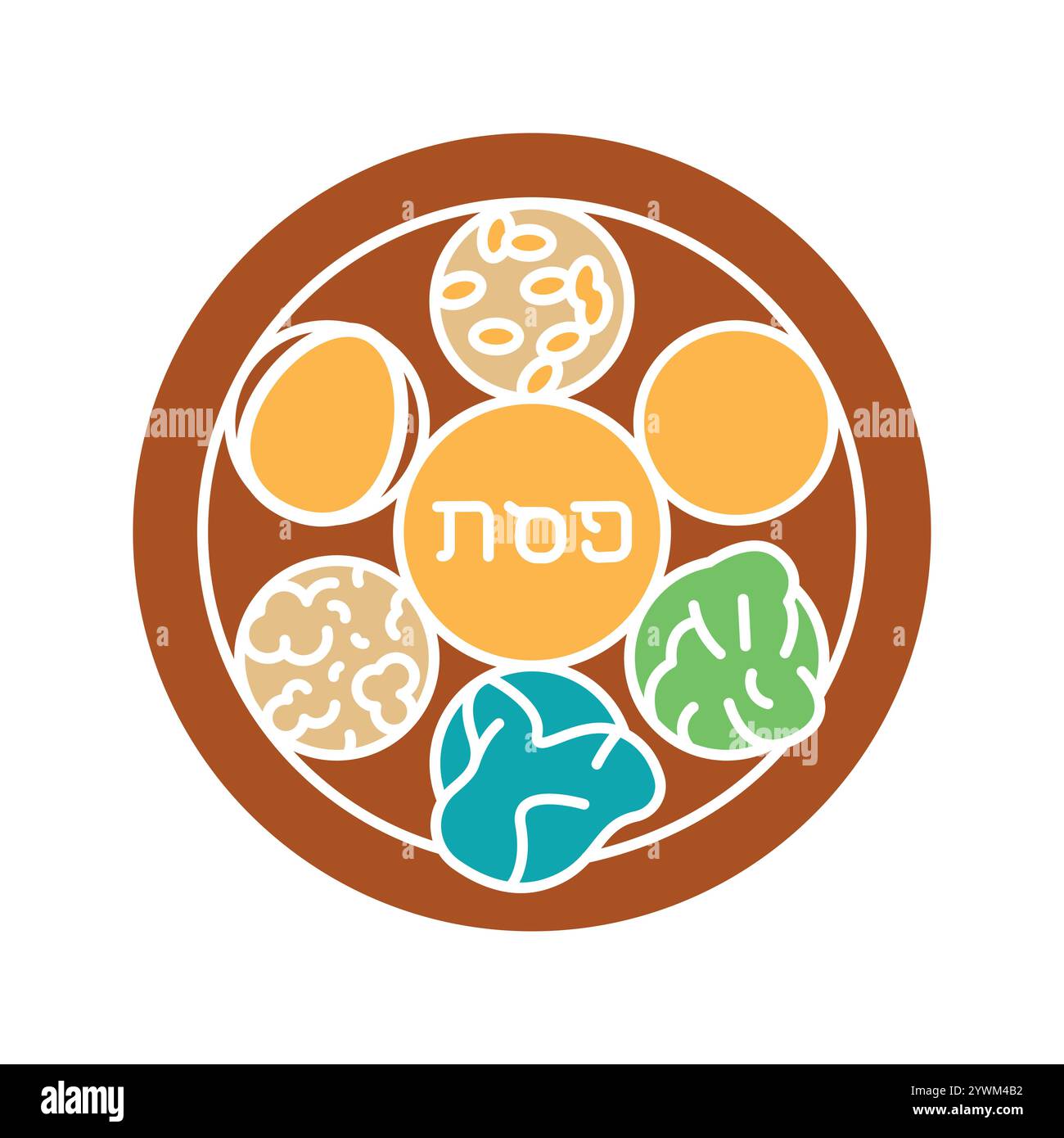 Symbol für die Passover-Farbe. Judentum Religion. Signieren Sie für Webseite, mobile App, Schaltfläche, Logo. Schaltfläche Vektorisoliert. Bearbeitbare Kontur. Stock Vektor